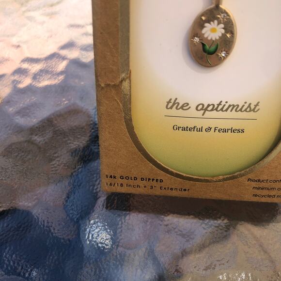 Bellisima Uno 14k Gold Dipped "Optimist" Flower Necklace - Picture 2 of 5